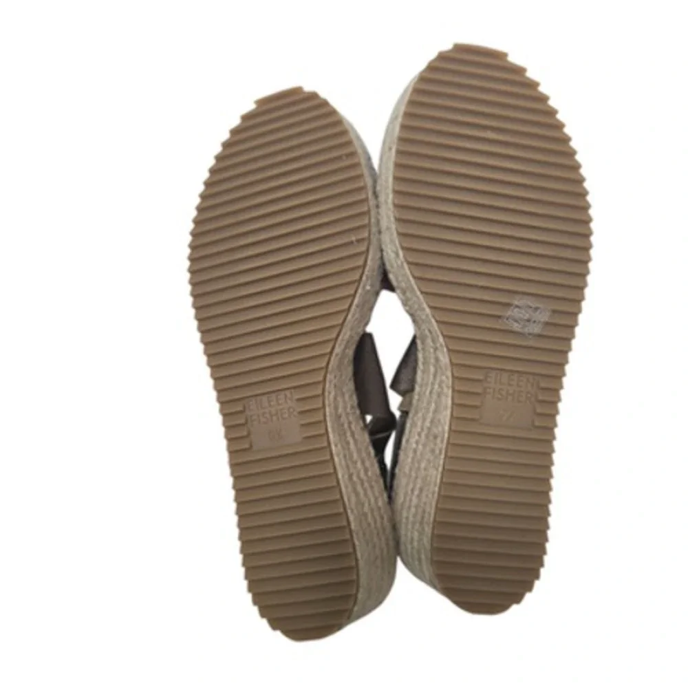 Eileen Fisher Shoes Womens Size‎ 9.5 Espadrille Wedge Sandals Leather Comfort